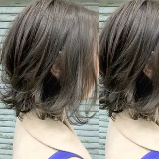 ショート カラー F． 梅田/ボブ/パーマのヘアスタイル