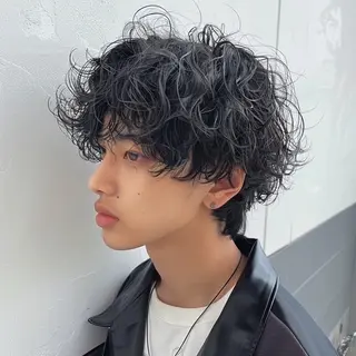 ミディアム カラー パーマ ヘアアレンジ メンズ EnBlesS西宮 マンツーマン神道有基のヘアスタイル