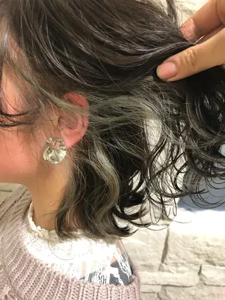 ミディアム カラー ヘアアレンジ メンズ キッズ ネイル マツエク・マツパ 透明感カラー🤎 ゆりのヘアスタイル