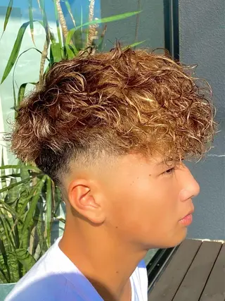 ミディアム カラー パーマ メンズ 谷口 悠生のヘアスタイル