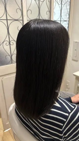セミロング カラー 似合わせ 顔周りYUUGAのヘアスタイル