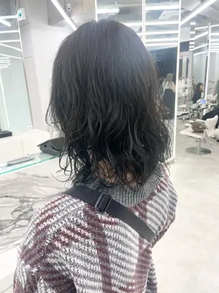 ミディアム カラー パーマ ヘアアレンジ 【Sweep】おじま のぞみのヘアスタイル