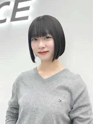 ショート カラー ヘアアレンジ 縮毛矯正🤍 盛れるボブ/ひかりのヘアスタイル