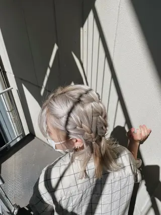 ミディアム ヘアアレンジ mizu🐾 hair braceのヘアスタイル