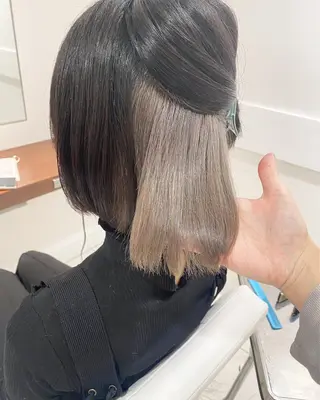 ミディアム カラー ウルフカット ハッシュカット/七海のヘアスタイル