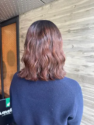 ミディアム 大人可愛い♡コテ巻き パーマ🌼杉田 萌恵のヘアスタイル