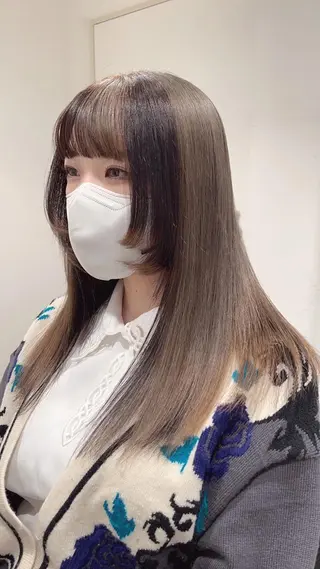 ロング カラー スキバサミを使わない カット🌼唯🌼のヘアスタイル