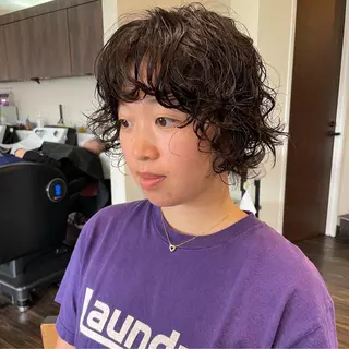 ショート パーマ 似合わせヘア🤍 面田法子のヘアスタイル