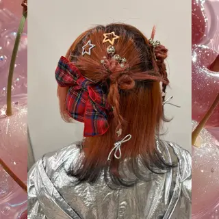 ミディアム ヘアアレンジ 河原 彩心【練習モデル】のヘアスタイル