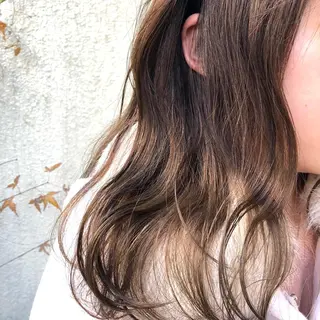 ミディアム カラー パーマ ヘアアレンジ 【白髪ぼかし 専門GBG】自由が丘のヘアスタイル