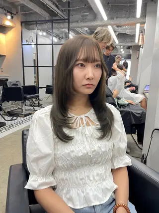 ロング カラー 新宿/韓国ヘア/ 髪質改善ストレートのヘアスタイル