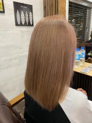 ミディアム カラー ブリーチ毛対応酸性 ストレート🌈サキのヘアスタイル
