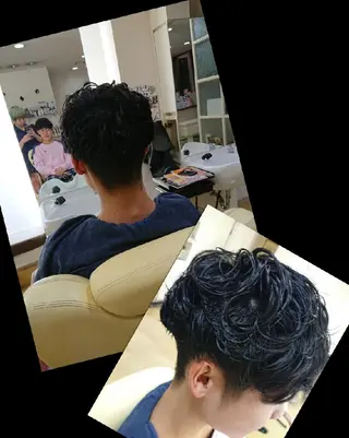 ショート パーマ メンズ デザインカラー/ 推しの配色　肥後のヘアスタイル