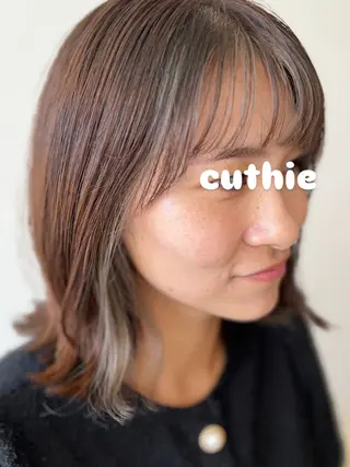 ミディアム カラー Cuthie 泉川のヘアスタイル