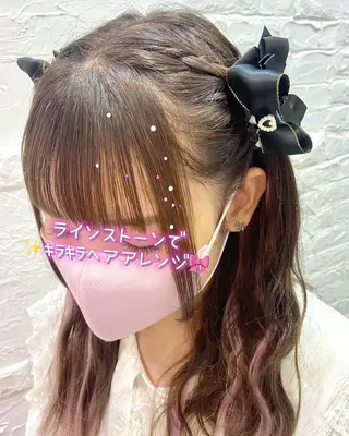 セミロング カラー ヘアアレンジ ♥️ルフ🐒 ミレイ♥️のヘアスタイル