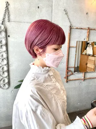ショート カラー パーマ ヘアアレンジ メンズ キッズ ネイル マツエク・マツパ アイブロウ モリモト サナのヘアスタイル
