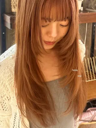 ロング カラー 暖色カラー/レイヤー 🌙 オノユリカのヘアスタイル