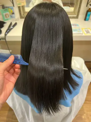 セミロング 朝が楽になる艶髪縮毛 ✨中稲明梨のヘアスタイル