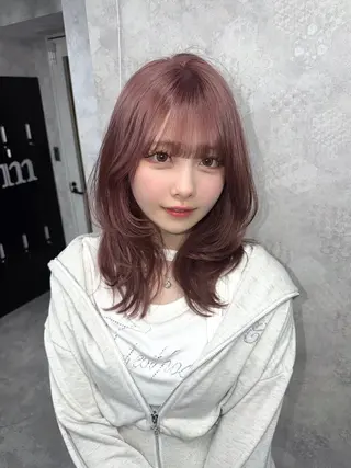 ミディアム カラー Tiam タクミのヘアスタイル