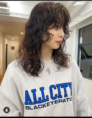ミディアム パーマ 🌀渋谷ボブパーマ 🌀河野瑠太のヘアスタイル