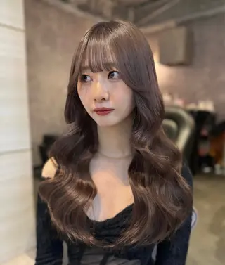 ミディアム カラー パーマ ヘアアレンジ メンズ キッズ 🌱巴結生🌿大宮 ☁️ミルクティーのヘアスタイル