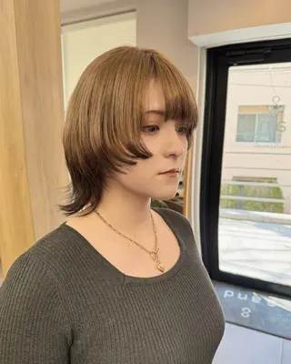 ミディアム カラー ヘアアレンジ 縮毛矯正/髪質改善 インナーカラーせいぎのヘアスタイル