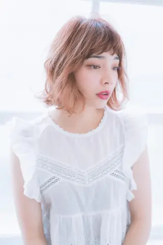 ミディアム カラー パーマ ヘアアレンジ 【白髪ぼかし 専門GBG】自由が丘のヘアスタイル