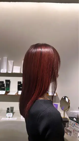 セミロング カラー 野上 晃生のヘアスタイル