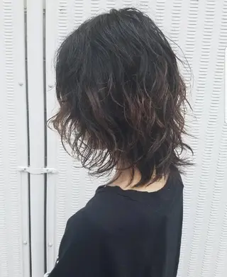 ミディアム パーマ 🙃 透明感カラー/ボブのヘアスタイル