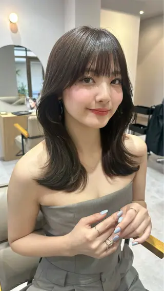 セミロング カラー ヘアアレンジ topstylist 芳賀みなみのヘアスタイル