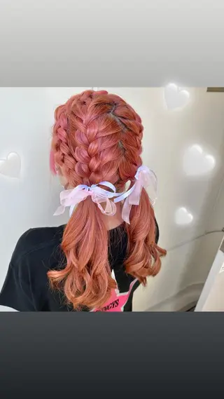 セミロング ヘアアレンジ エクステ指名数 No.1💖ゆい🌈のヘアスタイル