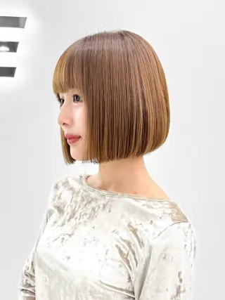 ショート カラー ヘアアレンジ 縮毛矯正🤍 盛れるボブ/ひかりのヘアスタイル