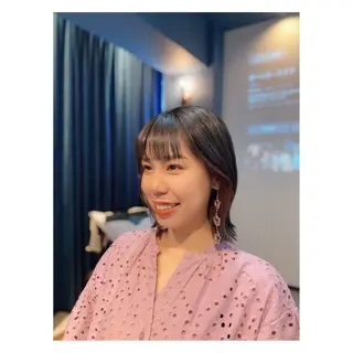 ミディアム カラー 中野 誠子のヘアスタイル