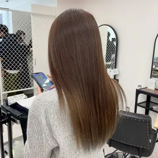 ロング カラー パーマ ヘアアレンジ メンズ キッズ ネイル マツエク・マツパ アイブロウ mona/ ストレートスタイル✨のヘアスタイル