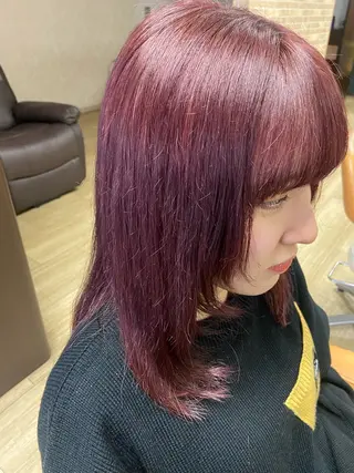 セミロング カラー 千上 結希奈のヘアスタイル