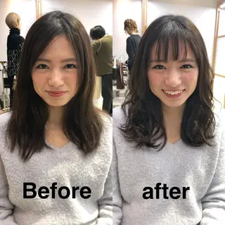 ミディアム カラー 中村 美穂のヘアスタイル