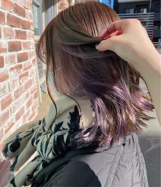 ミディアム カラー 関口 桃花🌷 暖色カラーのヘアスタイル