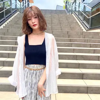 ミディアム カラー ヘアアレンジ 金森 斗夢のヘアスタイル