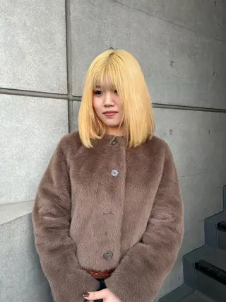 ミディアム カラー レイヤー/ブロンド 透明感カラー/ヒロトのヘアスタイル