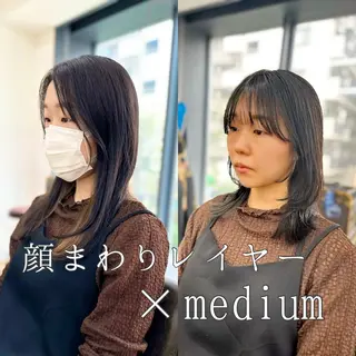 セミロング カラー パーマ ヘアアレンジ メンズ キッズ 骨格レイヤーカット 🌿美髪縮毛矯正のヘアスタイル