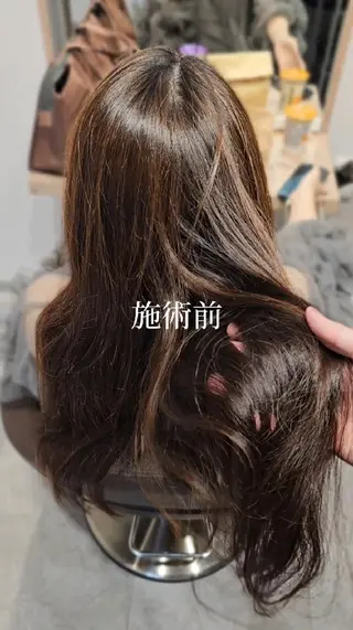 セミロング カラー 縮毛矯正をしている人 のためのカラーのヘアスタイル