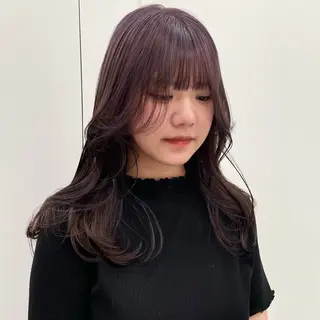 セミロング 盛れる透明感カラー・ momokaのヘアスタイル