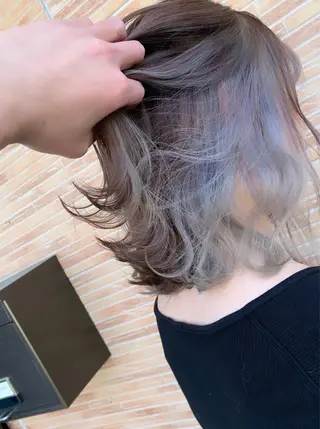 ミディアム メンズスタイル バレイヤージュ　齋藤のヘアスタイル