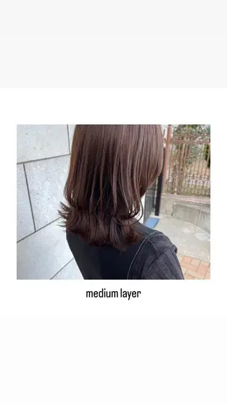 ミディアム カラー パーマ ヘアアレンジ メンズ キッズ ネイル マツエク・マツパ アイブロウ hiro【沿線で叶う 似合わせhair】のヘアスタイル