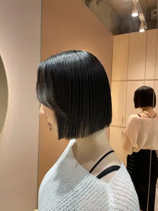 ショート 大宮🤍縮毛矯正 レイヤー🪽なるのヘアスタイル