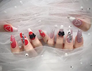 ネイル I-nailロング /ワンホン/キラキラのネイルデザイン