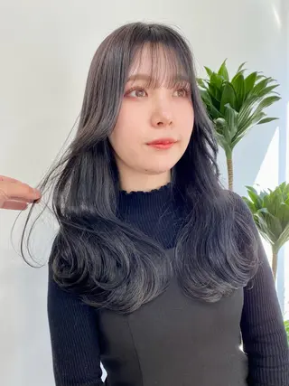 ロング カラー パーマ ヘアアレンジ メンズ ネイル マツエク・マツパ アイブロウ 韓国風×透明感カラー 髪質改善オタベシンヤのヘアスタイル