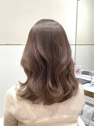 セミロング カラー ヘアアレンジ 🤎小顔レイヤー /ベージュ🤎友香のヘアスタイル