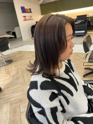 ミディアム ベージュ/髪質改善 新潟/万代/井上佑のヘアスタイル