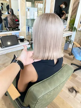 ミディアム ケアブリーチ 黒瀬有汰のヘアスタイル